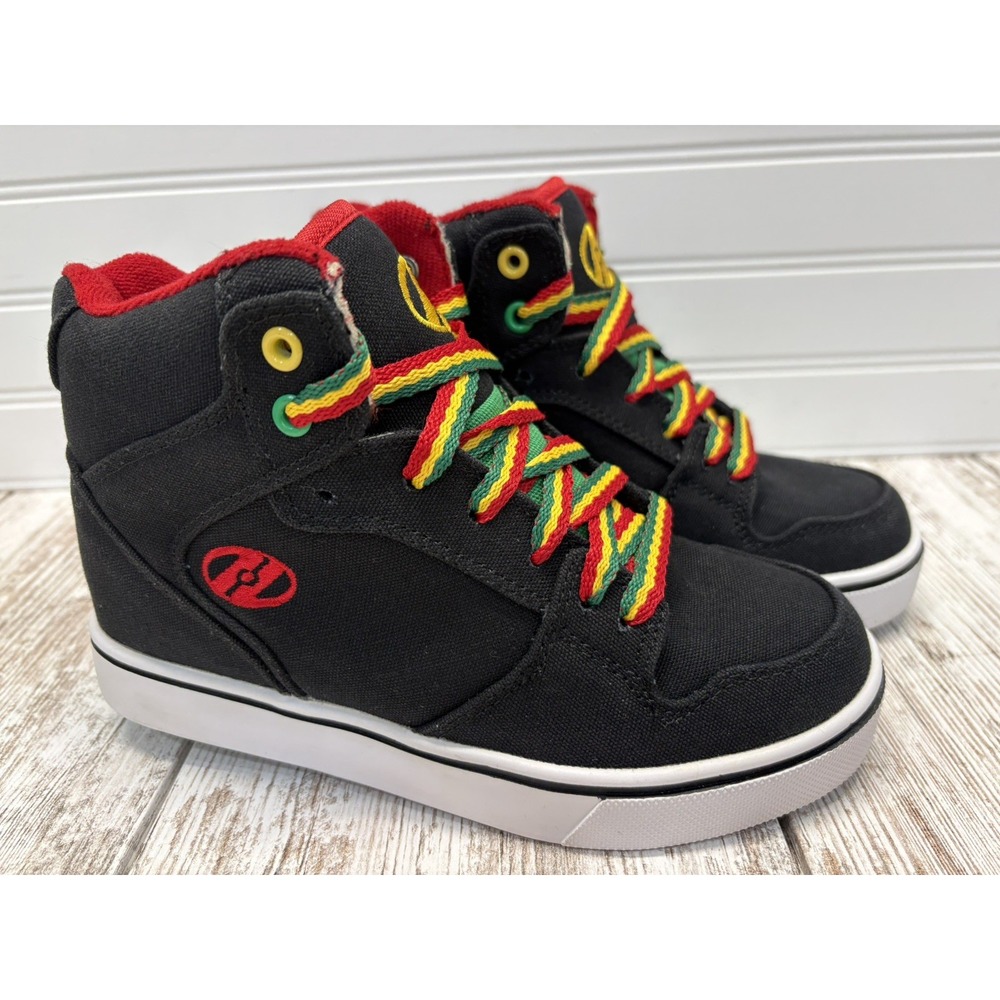 Heelys Propel 2.0 Rasta SzYouth 4 Black Canvas Hi Top Skate Sneaker Shoes 770662